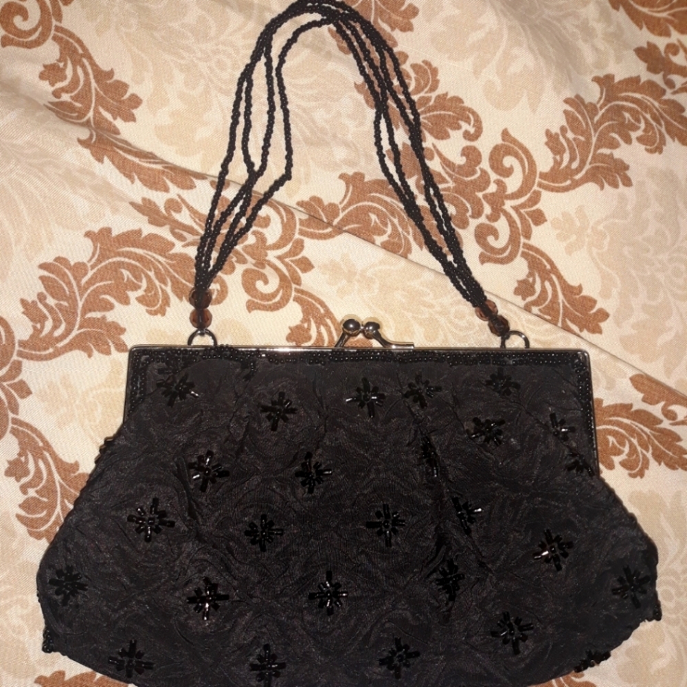 Black vintage mini sequins purse